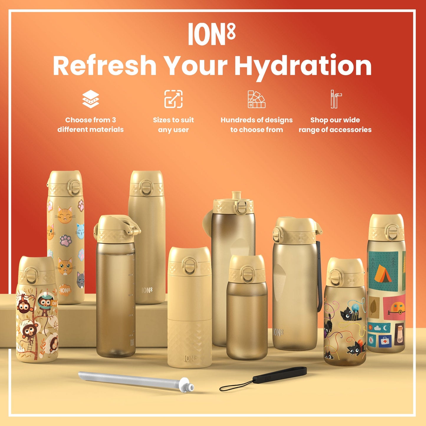 ION8 1L Thermal Water Bottle – Desert