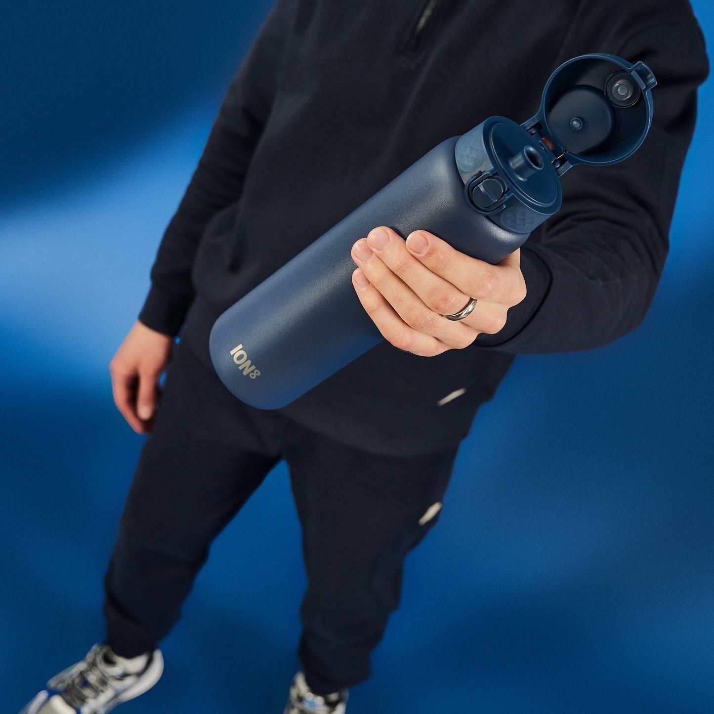 ION8 1L Thermal Water Bottle – Navy