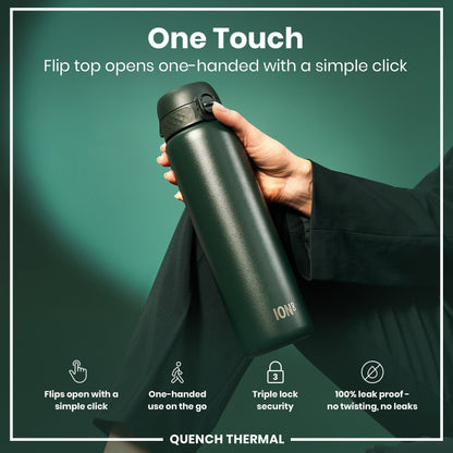 ION8 1L Thermal Water Bottle – Forest Green