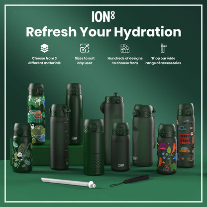ION8 1L Thermal Water Bottle – Forest Green